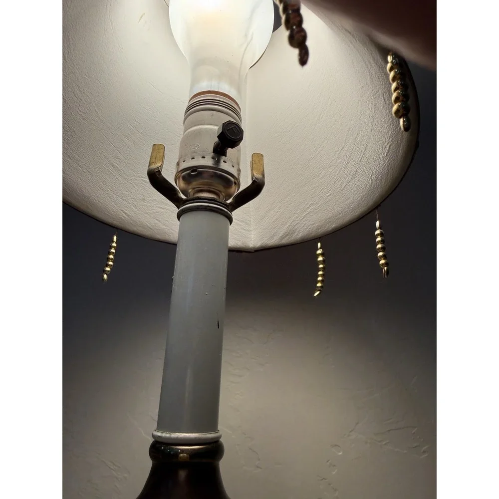 Vintage Butterflies porcelain Accent Lamp 3 Way‎ Light Intensity Shade Estate